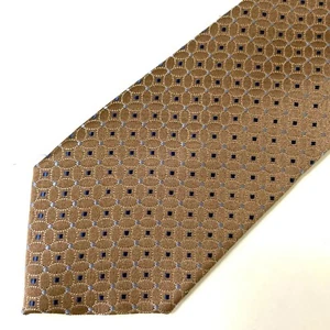 Croft & Barrow Mens Necktie Tie Brown Blue Geometric 59" - Picture 1 of 4