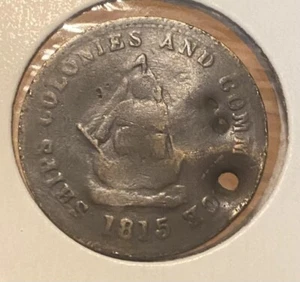 1815 Ship Colonies And Commerce Prince Edward Island Halfpenny Rare Pei - Picture 1 of 2