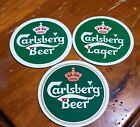 Set of 3 Carlsberg Beer/Lager round coasters.