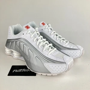 Nike Shox R4 White Metallic Silver AR3565-101 Women's Size 9.5 Shoes #B31 - Picture 1 of 9