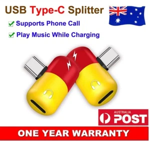 USB Type-C Splitter Audio Charger Adapter For Oppo Reno12 Pro F27 Pro+ K12 A3 AU - Picture 1 of 13