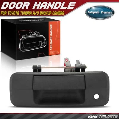 Manija de cierre de puerta trasera negra con cerradura para Toyota Tundra 07-13 sin cámara trasera Foto 1 de 4