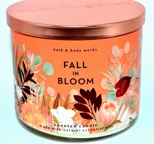 Bath Body Works FALL IN BLOOM 3-Wick Candle 14.5 oz Rare Retired Scent New - Picture 1 of 3