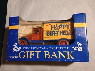 1993 ERTL 1931 Hawkeye Box Truck Coin Bank Happy Birthday Edition #0223 In Box - Image 1 of 4