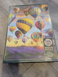 Cobble hill jigsaw Puzzle 1000 Piece Hot Air Balloons over Lavender Fields new - Picture 1 of 3