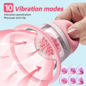 Nipple Clitoris Sucking Pump Vibrator Breast Massager USB Sex Toys for Women Men - Picture 1 of 16