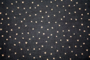 ORANGE STARS ON BLACK BY DEBBIE MUMM - 100% COTTON FABRIC - Picture 1 of 3