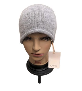 Nuevo con etiquetas Gorro Quince 100% Cachemira Acanalado Gris Talla Única - Imagen 1 de 9