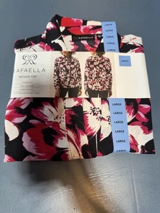 Rafaella Woven Top Woman's Size L Collar Blouse Brand New - Picture 1 of 9