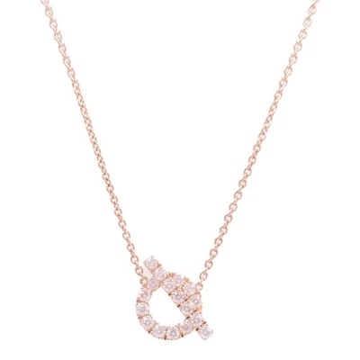 HERMES Finesse Colgante Collar Accesorios Diamante Oro Rosa 18K Foto 1 de 4