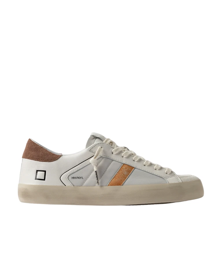 D.A.T.E. Sneakers Uomo HILL LOW HALF NYLON WHITE BROWN - Immagine 1 di 1