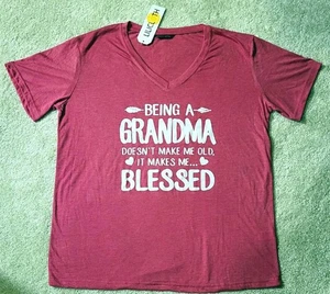 "Being A Grandma Doesn't Make Me Old......Blessed" 2XL Pink Short Sleeve T-Shirt - Picture 1 of 4