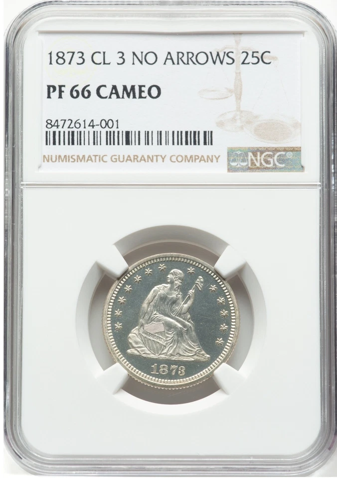1873 25C Quarter Dollar No Arrows Close 3  PR66 Cameo Conditionally Rare 💎 - Image 1 of 4