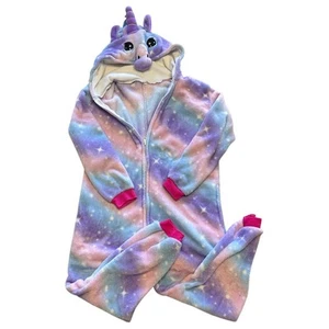 Kids Unicorn Hood Pajamas One Piece - Picture 1 of 7