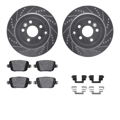 For Land Rover LR2 08-12 Drilled & Slotted Rear Brake Kit w 5000 Pads Foto 1 de 3
