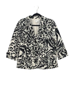 Studio Works Women's Blazer Size Small Jacket Linen Animal Print Lined Oversized - Image 1 of 4