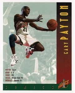 Gary Payton 1995-96 Seattle Sonics Team Card Over-sized 4 1/4 x 5 1/2 - Bild 1 von 1