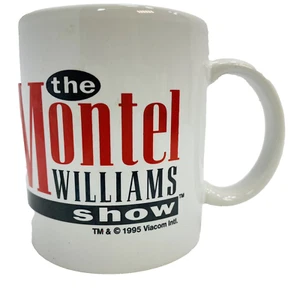 The Montel Williams Talk Show Coffee Mug 12oz Vtg 1995 White Red Viacom - Picture 1 of 10