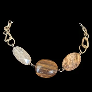 Lia sophia Gold Tone And Genuine Stone Necklace - Picture 1 of 5