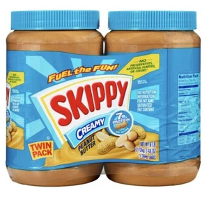 SKIPPY Creamy Peanut Butter, 48 Ounce Jar Twin Pack Pack of 2 - Picture 1 of 4