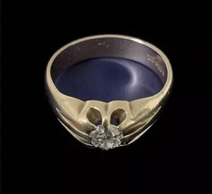 9 Karat Gold Herren Diamant Solitär Ring Größe Q, 1/3 Karat gestempelt - Bild 1 von 14