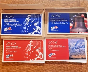 2005 and 2006 PD U.S. Mint sets, 22 + 20 uncirculated coins, original packaging - Picture 1 of 12