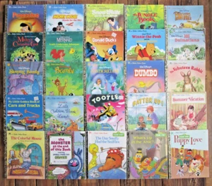 Vintage 80s Little Golden Book Lot 25 Disney Sesame Street Books - Picture 1 of 19