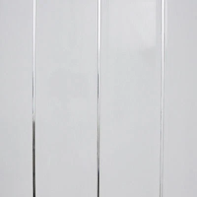 White Gloss Chrome Bathroom Cladding 5mm Kitchen Ceiling Panels Wet Wall PVC - Image 1 of 4