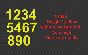 1x Dayglo Windscreen Race Number Decal CAMS Approved K-2 Motorsport Vinyl 15cm - Picture 1 of 1