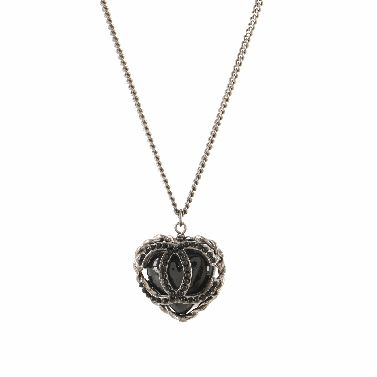 Chanel CC Heart Pendant Necklace 