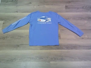 Vineyard Vines Shirt Girls Large Blue Snowman Winter Whale Long Sleeve Kids * - Picture 1 of 10