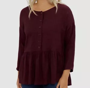 $78 Ingrid & Isabel Women's Red Reversible Nursing Long Sleeve Blouse Size XL - Picture 1 of 2