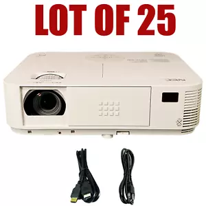 Lot of 25 - NEC M323X DLP Projector Portable 3200 ANSI HD w/Power & HDMI Cables - Picture 1 of 9