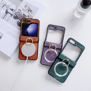 Phone Case For Samsung Galaxy Z Flip5 3 4 6 Ring Holder Shockproof Leather Cover - Picture 1 of 18