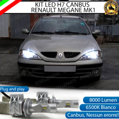 KIT LED H7 CANBUS RENAULT MEGANE MK1 CON LED 8000 LUMEN 80W 6500K BIANCO - Immagine 1 di 4