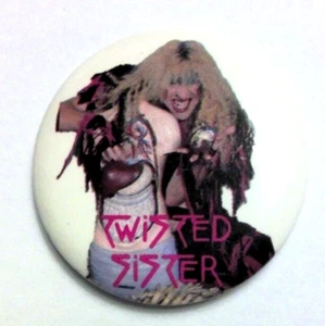 Spilla spilla vintage TWISTED SISTER spilla con licenza e bottoni distintivo 1984 1,25" - Foto 1 di 2