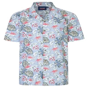 Espionage Hombre Talla Grande Manga Corta Estampado de Hojas Camisa En - Imagen 1 de 1