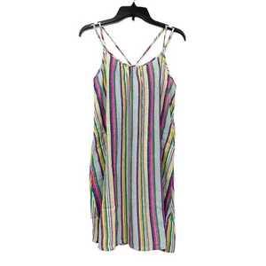 Free Assembly Womens Size S Swing Mini Dress Pockets Stripes Multicolor - Picture 1 of 9