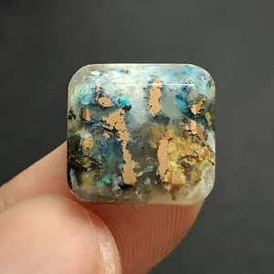 Tiny Chrysocolla Native Copper Agate Cabochon 12.5x12x4.5mm High Quality 9.5 ct - Picture 1 of 6