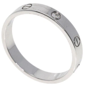 CARTIER Ring Mini love ring 1P Diamond #64 K18 White Gold - Picture 1 of 8