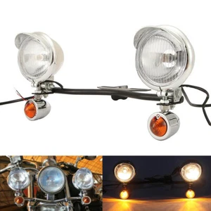 Fog Passing Turn Signal Lights Bar For Yamaha V-Star Vstar 950 1100 1300 Classic - Picture 1 of 11