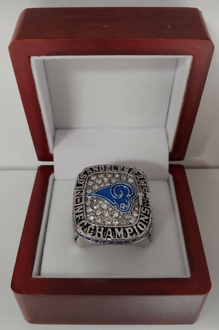 Todd Gurley - 2018 Los Angeles Rams NFC Championship Ring W Wooden Display Box Cover