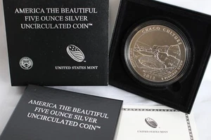 2012-P Chaco Culture 5 Oz Silver ATB NM America the Beautiful Coin Box and COA - Picture 1 of 8