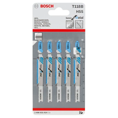 BOSCH PROFESSIONAL Bosch Stichsägeblatt T 118 B Basic for Metal, 5er-Pack