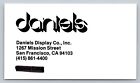 Vintage Business Card Daniels Display Company San Francisco California