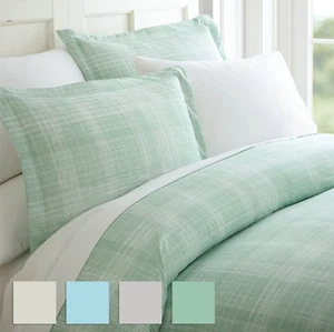 Kaycie Gray Fashion Collection Premium 3 Piece Thatch Patterned Duvet Cover Set - Picture 1 of 5