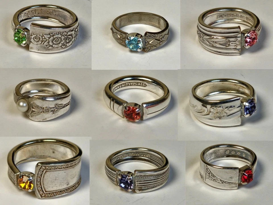 ANILLO DE PLATA ARTESANAL CON SOLITARIO DE DIAMANTES DE IMITACIÓN (20 estilos) U-Pick Foto 1 de 1