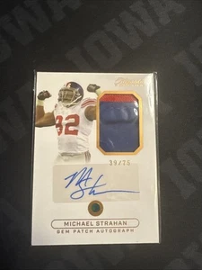 2024 SP #/75 MICHAEL STRAHAN KEEPSAKE EDITION AUTO 2 COLOR PATCH FOOTBALL CARD - Picture 1 of 4
