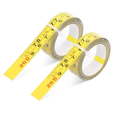 HZMM 2 Pack Steel Self-Adhesive Measuring Tape Right to Left Reading, 78 Yellow