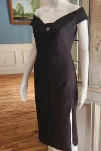 Black Halo Pencil Bodycob Cut Out Zipper Slit Dress 2 Xxs - Picture 1 of 11